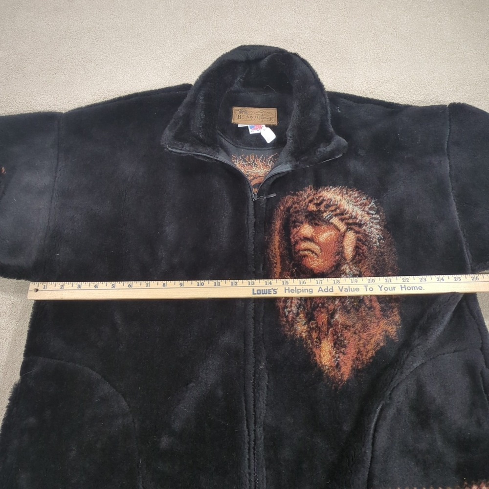 Bear Ridge Outfitters Native American Chief Plush Fleece Jacket Full Zip Parka - Picture 10 of 16